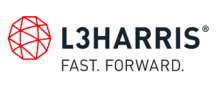 L3Harris logo with a red geometric globe icon and the slogan "FAST. FORWARD." in black text.