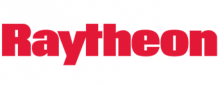 The image features the Raytheon logo with the company name in bold, red letters on a white background.