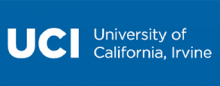 UCI logo with text reading "University of California, Irvine" on a blue background.